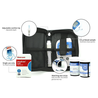 Güvenli ACCU2 Diyabet Test Makinesi LCD Ev Kan Şekeri Monitörü 75 * 30mm