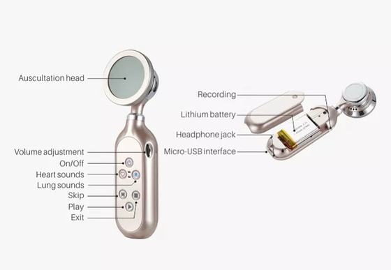 Profesyonel Ev Tıbbi Cihazları Bluetooth Akıllı Usb Dijital Kablosuz Stetoskop
