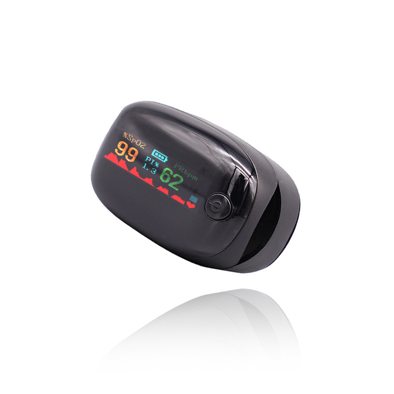 ISO Parmak Kan Oksijen Ölçer Ev Tıbbi Pulse Oksimetre Dört Renkli OLED 0.96&quot;